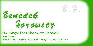 benedek horowitz business card